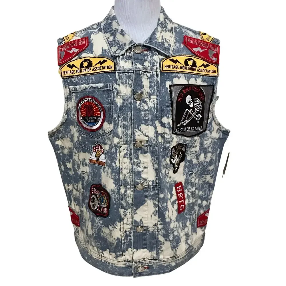 Heritage by America NWT Vest Jean Jacket Men 3X - Picture 2 of 14